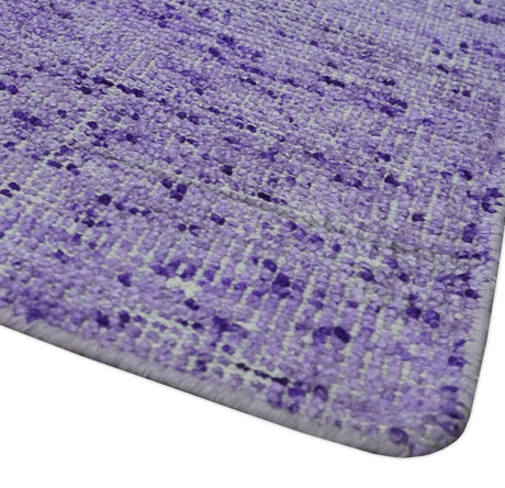 Modern Abstract Purple and Silver Hand knotted 8x10 Woven Art Silk Area Rug