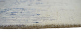 Modern Abstract Rust And Blue Hand Knotted Bamboo Silk 8x10 Area Rug