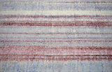 Modern Abstract Rust And Blue Hand Knotted Bamboo Silk 8x10 Area Rug