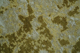 Modern Abstract Shades of Olive and Silver 5x8 Hand knotted wool and art silk area rug