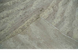 Modern Abstract Silver and Beige Hand knotted 6x9 Art Silk Area Rug-Area Rug-Parc Decor