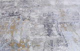 Modern Abstract Silver And Blue Hand Loom Viscose Area Rug