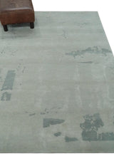 Modern Abstract Silver And Gray Hand knotted Art Silk Area Rug-Area Rug-Parc Decor