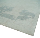 Modern Abstract Silver And Gray Hand knotted Art Silk Area Rug-Area Rug-Parc Decor