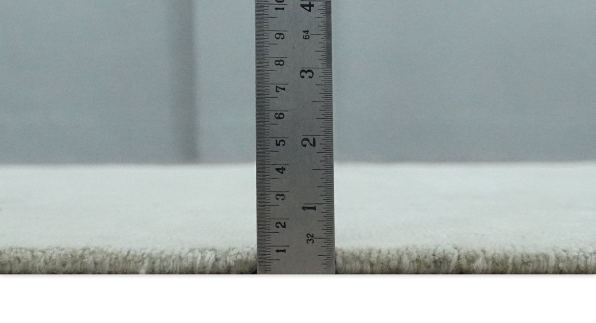 Modern Abstract Silver And Gray Hand knotted Art Silk Area Rug-Area Rug-Parc Decor