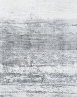 Modern Abstract Silver and Gray Hand Loom Viscose 5x7 Area Rug