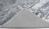 Modern Abstract Silver and Gray Hand Loom Viscose 5x7 Area Rug