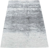 Modern Abstract Silver and Gray Hand Loom Viscose 5x7 Area Rug