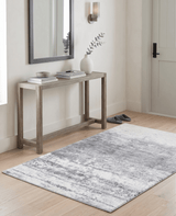 Modern Abstract Silver and Gray Hand Loom Viscose 5x7 Area Rug
