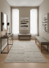 Modern Abstract Silver, Gray and Charcoal Dari 5x8 Pet yarn Area Rug