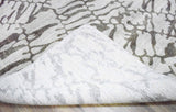 Modern Abstract White And Brown Hand loom 8x10 Viscose Area Rug