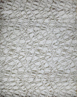 Modern Abstract White And Brown Hand loom 8x10 Viscose Area Rug