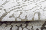 Modern Abstract White And Brown Hand loom 8x10 Viscose Area Rug