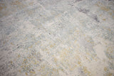 Modern Abstract Yellow And Gray Hand Loom Wool And Viscose Area Rug