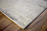 Modern Abstract Yellow And Gray Hand Loom Wool And Viscose Area Rug