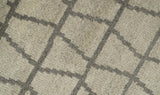 Modern Beige and Brown Geometric 5x7 Blended Wool Flatwoven Area Rug