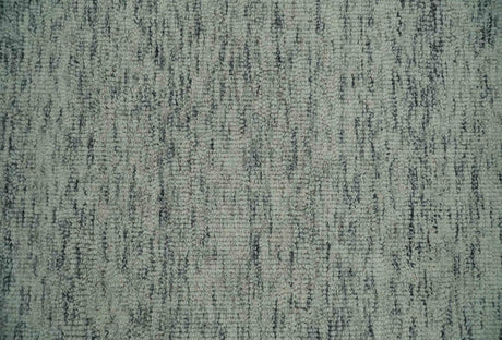 Modern Beige and Charcoal Solid Shaded Hand Tufted Natural Wool Area Rug
