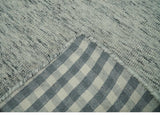 Modern Beige and Charcoal Solid Shaded Hand Tufted Natural Wool Area Rug