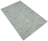 Modern Beige and Silver Hand Tufted Wool Area Rug