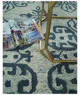 Modern Blue And Beige Hand-Tufted Wool Area Rug