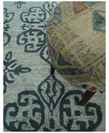 Modern Blue And Beige Hand-Tufted Wool Area Rug