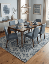 Modern Blue And Beige Hand-Tufted Wool Area Rug