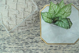 Modern Boho Design Beige Handwoven Wool Pouf
