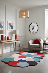 Modern Bubbles Design Multicolor Hand Tufted 5x8 Wool Rug