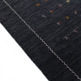Modern Charcoal And White Hand Loomed Wool Area Rug
