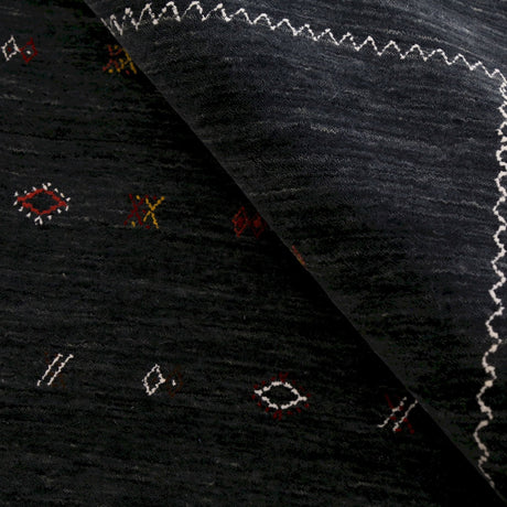 Modern Charcoal And White Hand Loomed Wool Area Rug