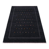 Modern Charcoal And White Hand Loomed Wool Area Rug
