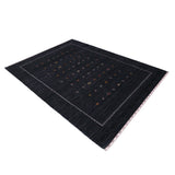 Modern Charcoal And White Hand Loomed Wool Area Rug
