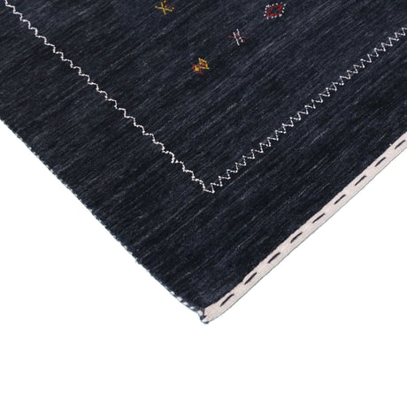Modern Charcoal And White Hand Loomed Wool Area Rug
