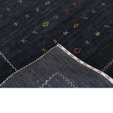 Modern Charcoal And White Hand Loomed Wool Area Rug