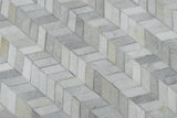 Modern Chevron Design Handmade Ivory and Silver Area Rug