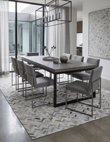 Modern Chevron Design Ivory and Silver Handmade Area Rug