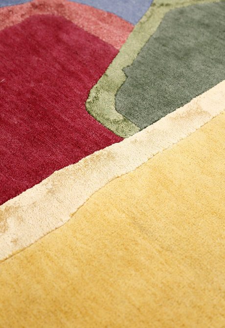 Modern Color Blocks Hand Tufted 5x8 Wool Area Rug