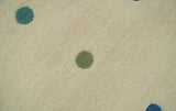 Modern Colorful Polka Dot Beige 8x10 Hand Tufted wool area rug