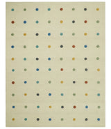 Modern Colorful Polka Dot Beige Hand Tufted Custom Made wool area rug