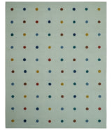 Modern Colorful Polka Dot Ivory 8x10 Hand Tufted wool area rug