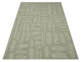 Modern Contemporarry Olive and Ivory Hand Tufted Custom Made wool rug