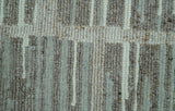 Modern Contemporary Beige And Gray Hand Knotted 2x3 Wool Area Rug