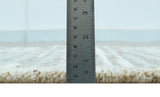 Modern Contemporary Beige And Gray Hand Knotted 2x3 Wool Area Rug