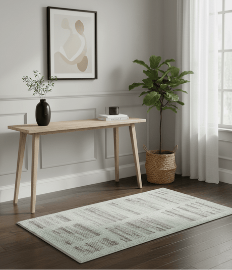 Modern Contemporary Beige Hand Knotted 2x3 Wool Area Rug