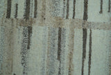 Modern Contemporary Beige Hand Knotted 2x3 Wool Area Rug