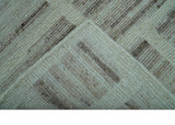Modern Contemporary Beige Hand Knotted 2x3 Wool Area Rug