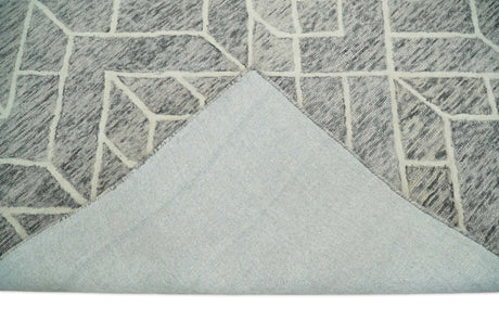Modern Contemporary Beige Hand Tufted Wool Area Rug