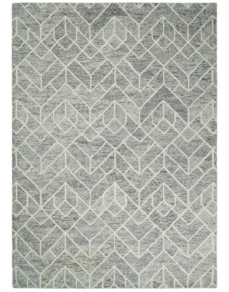 Modern Contemporary Beige Hand Tufted Wool Area Rug