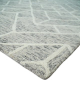 Modern Contemporary Beige Hand Tufted Wool Area Rug