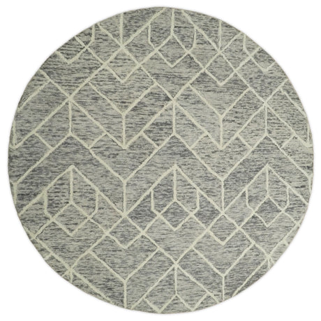 Modern Contemporary Beige Hand Tufted Wool Area Rug